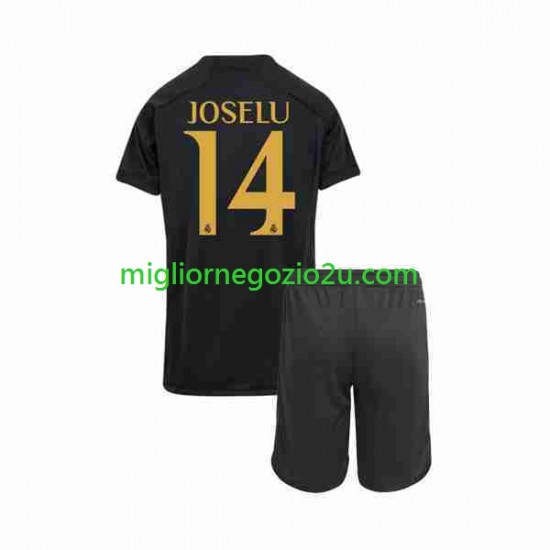 Maglia Real Madrid Joselu 14 Bambino Terza Divisa 2023-2024 Manica Corta
