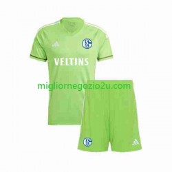 Maglia Schalke 04 Portiere Bambino Casa Divisa 2023-2024 Manica Corta