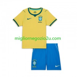 Maglia Brasile Bambino Casa Divisa Mondiali 2026 Manica Corta