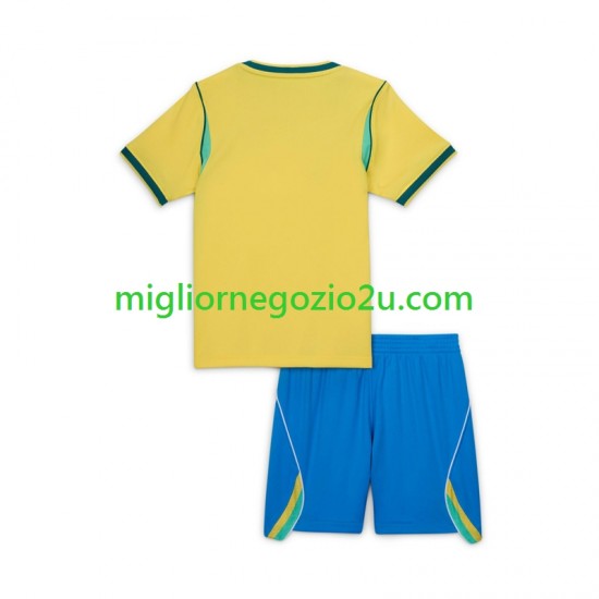 Maglia Brasile Bambino Casa Divisa Mondiali 2026 Manica Corta