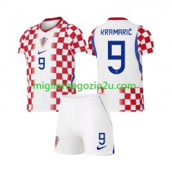 Maglia Croazia Andrej Kramaric 9 Bambino Casa Divisa Mondiali 2026 Manica Corta