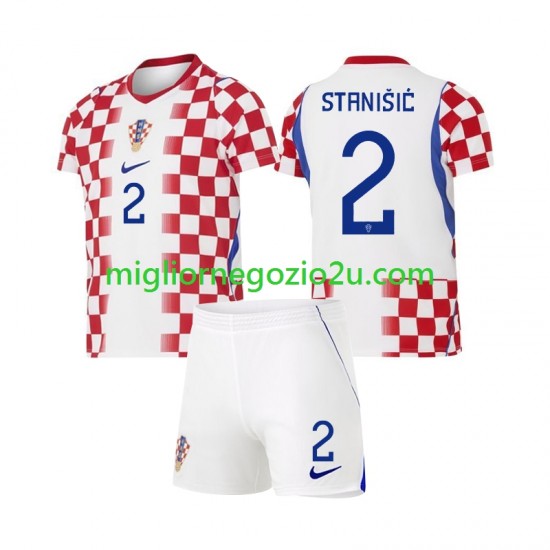 Maglia Croazia Josip Stanisic 2 Bambino Casa Divisa Mondiali 2026 Manica Corta