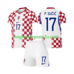Maglia Croazia Petar Sucic 17 Bambino Casa Divisa Mondiali 2026 Manica Corta