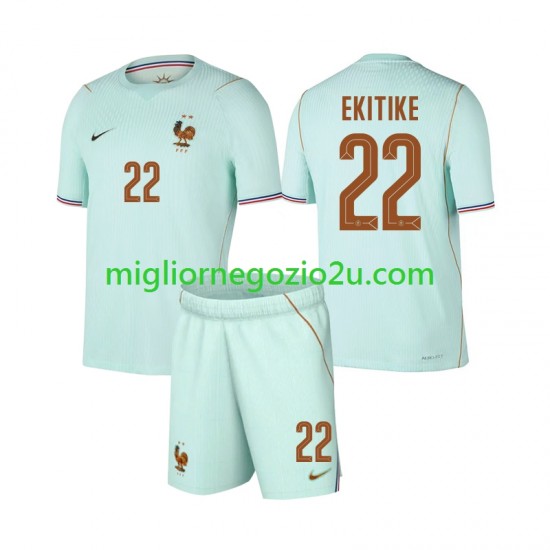 Maglia Francia Hugo Ekitike 22 Bambino Trasferta Divisa Mondiali 2026 Manica Corta