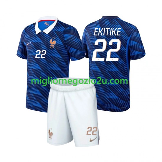 Maglia Francia Hugo Ekitike 22 Bambino Casa Divisa Mondiali 2026 Manica Corta