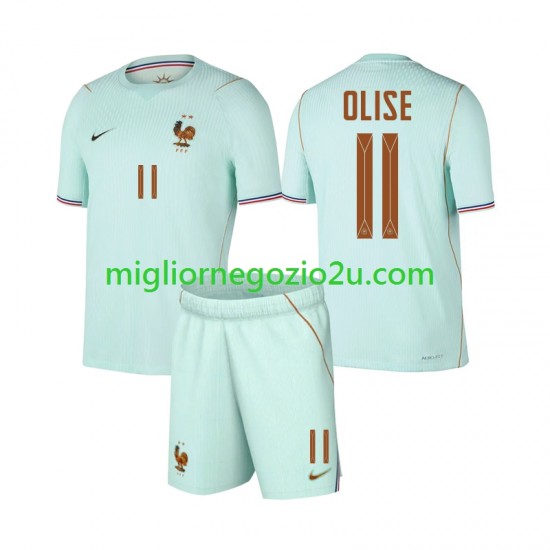 Maglia Francia Michael Olise 11 Bambino Trasferta Divisa Mondiali 2026 Manica Corta