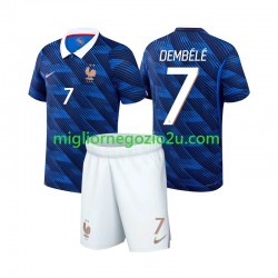 Maglia Francia Ousmane Dembele 7 Bambino Casa Divisa Mondiali 2026 Manica Corta