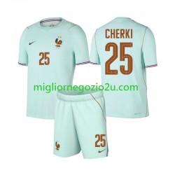 Maglia Francia Rayan Cherki 25 Bambino Trasferta Divisa Mondiali 2026 Manica Corta