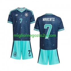 Maglia Germania Kai Havertz 7 Bambino Trasferta Divisa Mondiali 2026 Manica Corta