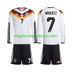 Maglia Germania Kai Havertz 7 Bambino Casa Divisa Mondiali 2026 Manica Lunga
