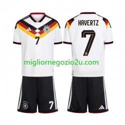 Maglia Germania Kai Havertz 7 Bambino Casa Divisa Mondiali 2026 Manica Corta