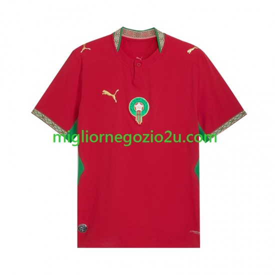 Maglia Marocco Uomo Casa Divisa Mondiali 2026 Manica Corta