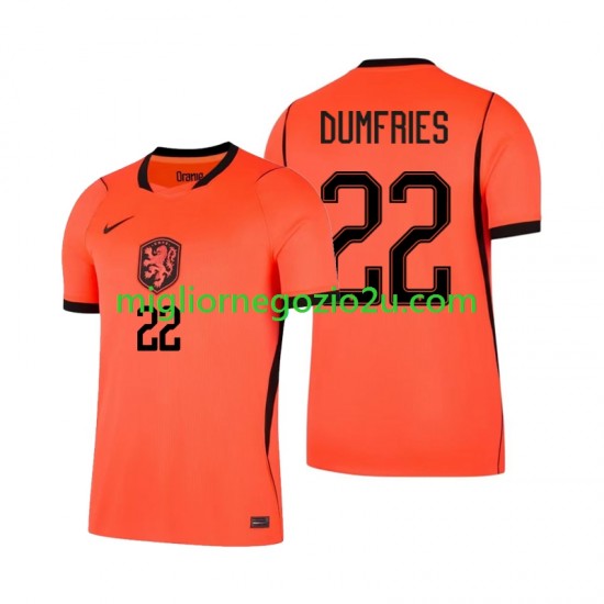 Maglia Paesi Bassi Denzel Dumfries 22 Uomo Casa Divisa Mondiali 2026 Manica Corta