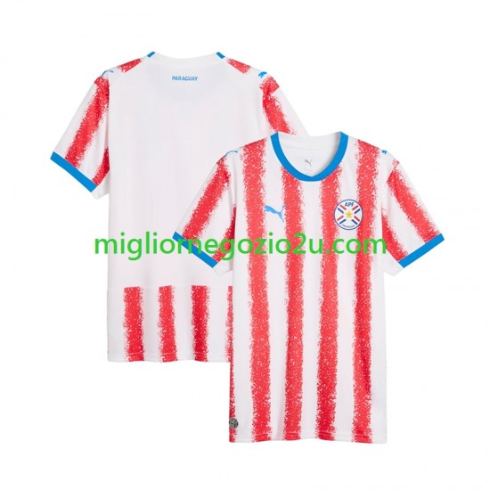 Maglia Paraguay Uomo Casa Divisa Mondiali 2026 Manica Corta