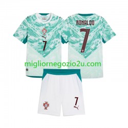 Maglia Portogallo Cristiano Ronaldo 7 Bambino Trasferta Divisa 2026 2027 Manica Corta