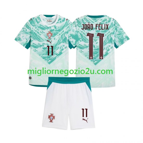 Maglia Portogallo Joao Felix 11 Bambino Trasferta Divisa 2026 2027 Manica Corta