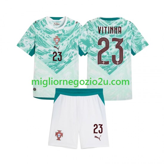 Maglia Portogallo Vitinha 23 Bambino Trasferta Divisa 2026 2027 Manica Corta