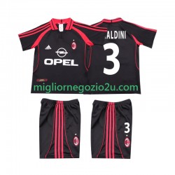 Maglia AC Milan MALDINI 3 2000 2001 Retro Bambino Terza Divisa Manica Corta