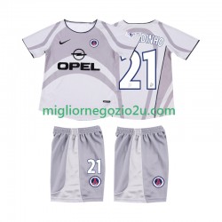 Maglia AC Milan RONALDINHO 21 2001 Retro Bambino Trasferta Divisa 2002 Manica Corta