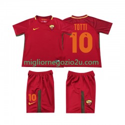 Maglia AS Roma Totti 10 2017-2018 Retro Bambino Casa Divisa Manica Corta