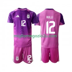 Maglia Argentina Geronimo Rulli 12 Portiere Bambino Casa Divisa 2025 Manica Corta