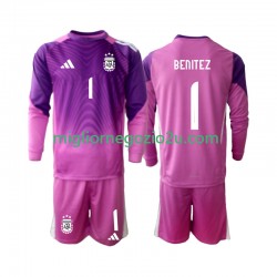 Maglia Argentina Walter Daniel Benitez 1 Portiere Bambino Casa Divisa 2025 Manica Lunga