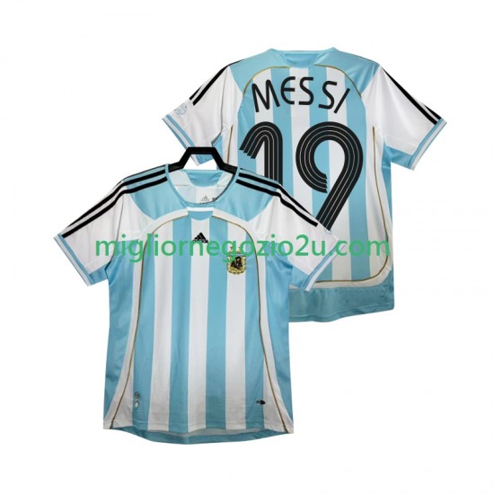 Maglia Argentina MESSI 19 Retro Uomo Casa Divisa 2006 Manica Corta