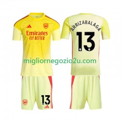 Maglia Arsenal Kepa Arrizabalaga 13 Portiere Bambino Casa Divisa 2025-2026 Manica Corta