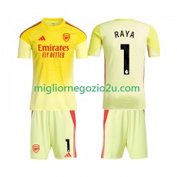 Maglia Arsenal Raya 1 Portiere Bambino Casa Divisa 2025-2026 Manica Corta