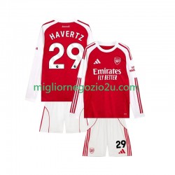 Maglia Arsenal Kai Havertz 29 Bambino Casa Divisa 2025-2026 Manica Lunga
