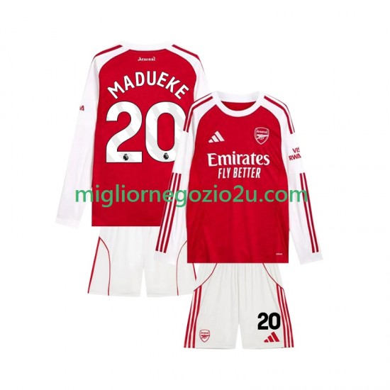 Maglia Arsenal Noni Madueke 20 Bambino Casa Divisa 2025-2026 Manica Lunga