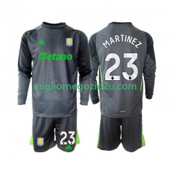 Maglia Aston Villa Emiliano Martinez 23 Portiere Bambino Casa Divisa 2025-2026 Manica Lunga