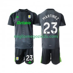 Maglia Aston Villa Emiliano Martinez 23 Portiere Bambino Casa Divisa 2025-2026 Manica Corta