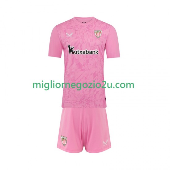 Maglia Athletic Bilbao Portiere Bambino Trasferta Divisa 2025-2026 Manica Corta