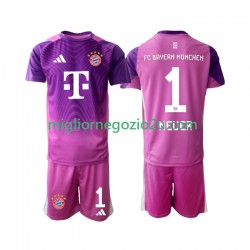 Maglia FC Bayern München Manuel Neuer 1 Portiere Bambino Quarta Divisa 2025-2026 Manica Corta