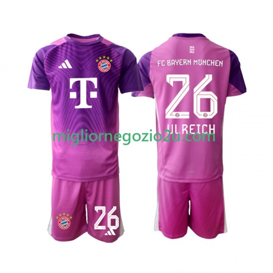 Maglia FC Bayern München Sven Ulreich 26 Portiere Bambino Quarta Divisa 2025-2026 Manica Corta