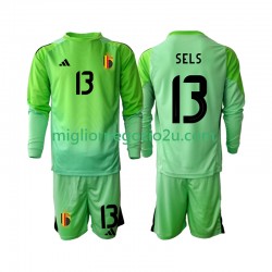 Maglia Belgio Matz Sels 13 Portiere Bambino Casa Divisa 2025 Manica Lunga