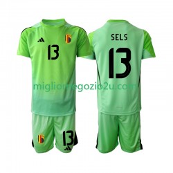 Maglia Belgio Matz Sels 13 Portiere Bambino Casa Divisa 2025 Manica Corta
