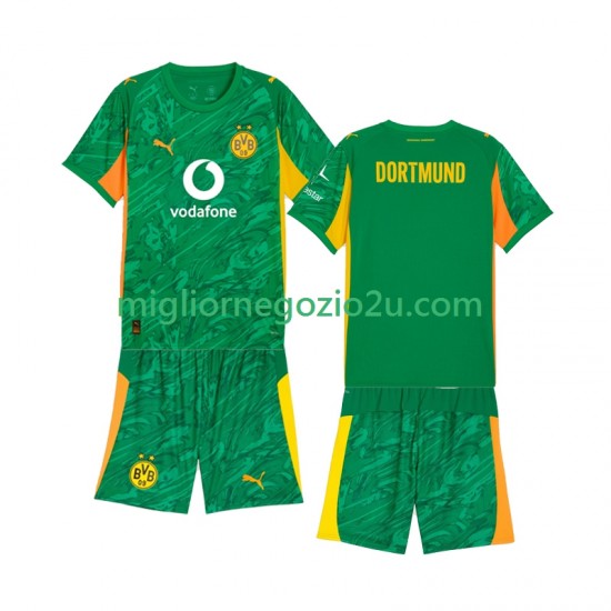 Maglia Borussia Dortmund Portiere Bambino Casa Divisa 2025-2026 Manica Corta