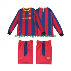 Maglia FC Barcelona Retro Bambino Casa Divisa 2011 2010 Manica Lunga