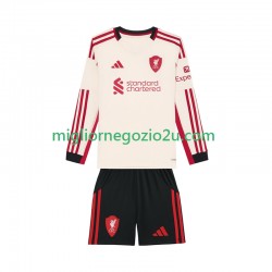 Maglia Liverpool Bambino Trasferta Divisa 2025-2026 Manica Lunga