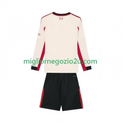 Maglia Liverpool Bambino Trasferta Divisa 2025-2026 Manica Lunga
