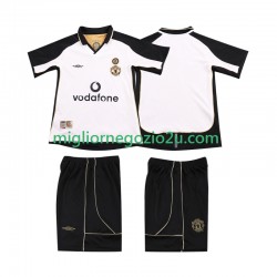 Manchester United Anniversary Football Shirt 2001 Bambino Trasferta Divisa 2002 Manica Corta