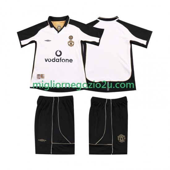 Manchester United Anniversary Football Shirt 2001 Bambino Trasferta Divisa 2002 Manica Corta
