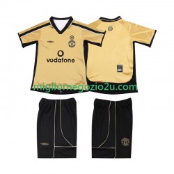 Manchester United Anniversary Football Shirt 2001 Bambino Terza Divisa 2002 Manica Corta