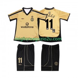 Manchester United GIGGS 11 Anniversary Football Shirt 2001 Bambino Terza Divisa 2002 Manica Corta