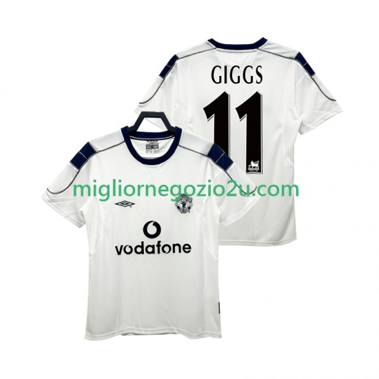 Maglia Manchester United GIGGS 11 2000 2001 Retro Uomo Trasferta Divisa Manica Corta
