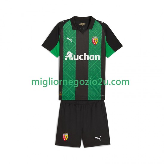 Maglia RC Lens Bambino Trasferta Divisa 2025-2026 Manica Corta