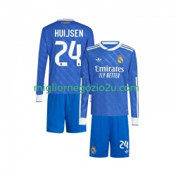 Maglia Real Madrid Huijsen 24 Bambino Terza Divisa 2025-2026 Manica Lunga
