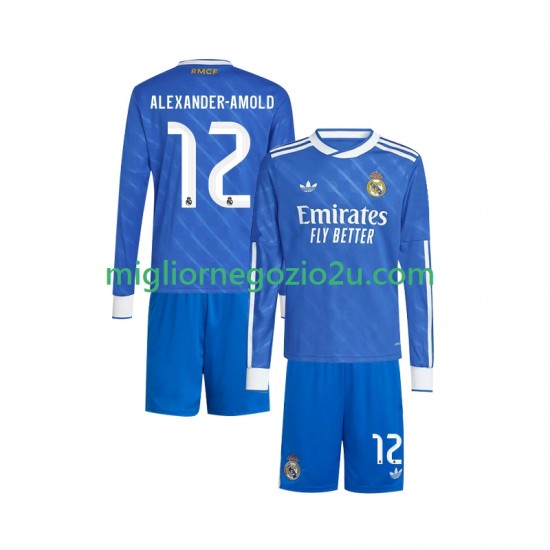 Maglia Real Madrid Trent Alexander-Arnold 12 Bambino Terza Divisa 2025-2026 Manica Lunga